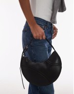 round stitch front bag in black