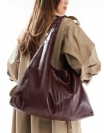 slouchy city bag in burgundy