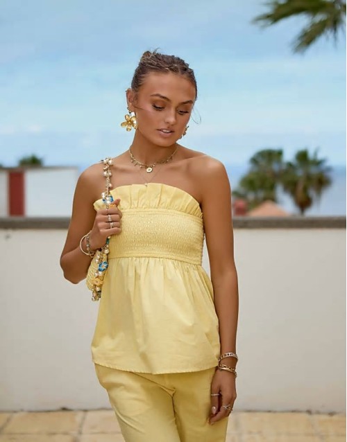 x Misha Grimes flower and pearl charm shoulder bag in yellow