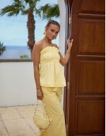 x Misha Grimes flower and pearl charm shoulder bag in yellow