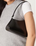 Durable asymmetric shoulder bag in black