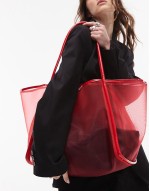 Sutton mesh shoulder bag in red
