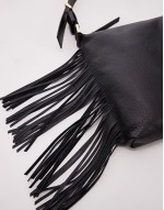 Edbury suede fringe shoulder bag in black