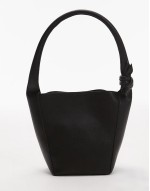 Skye shoulder bucket bag with knotted handle in black