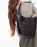 Skye shoulder bucket bag with knotted handle in black