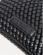 Valentino shantel woven clutch bag with crossbody strap in black