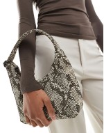 mini nylon shoulder bag in snake print