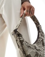 mini nylon shoulder bag in snake print