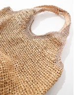 raffia shoulder bag in beige