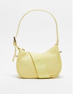 Valentino samba embossed logo shoulder bag with crossbody strap in  yellow