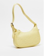 Valentino samba embossed logo shoulder bag with crossbody strap in  yellow