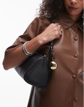 barrel bag charm bag in black