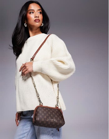 Bmarlie Monogram shoulder Bag in Brown