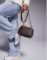 Bmarlie Monogram shoulder Bag in Brown