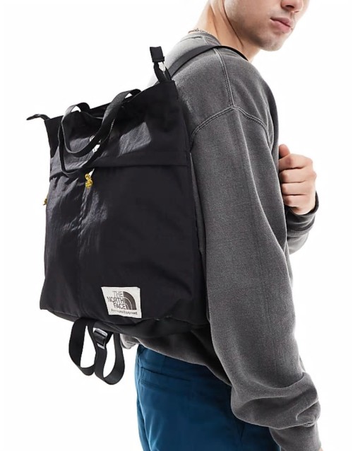 Berkeley logo tote backpack in black