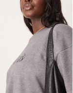 slouch clasp detail large tote bag in black