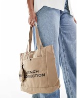 shopper tote bag with coin purse in stone