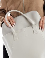 PASQ winged tote bag in stone