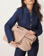 caravan suede tote in sand
