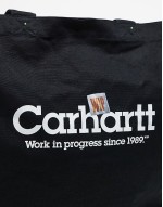 canvas graphic tote in black