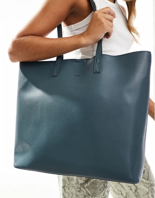 PASQ self portrait tote bag with inside pouch in charcoal