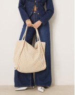 large cord tote bag in cream