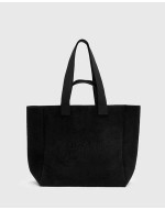Izzy fuzzy tote in black