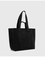 Izzy fuzzy tote in black