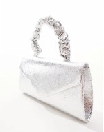 crinkle grab bag in silver